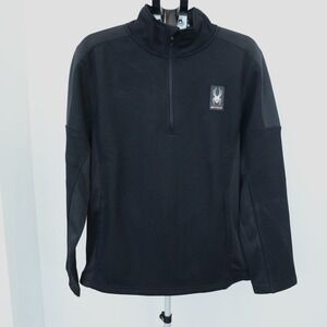 Spyder Mendoza Sweatshirt Men's Large L Black Half Zip Pullover Thermal NWT $129